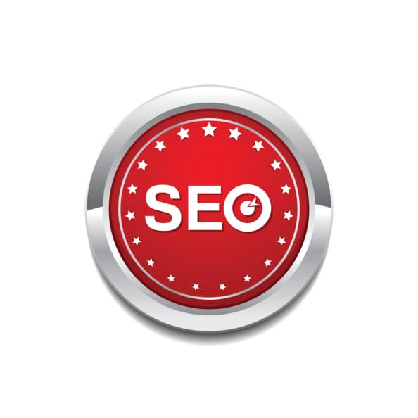 SEO Red Vector Icon Button