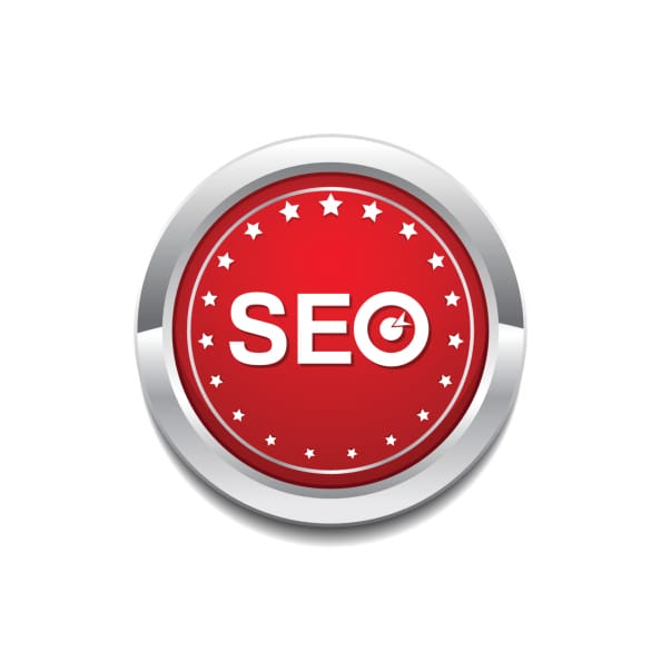 SEO Red Vector Icon Button